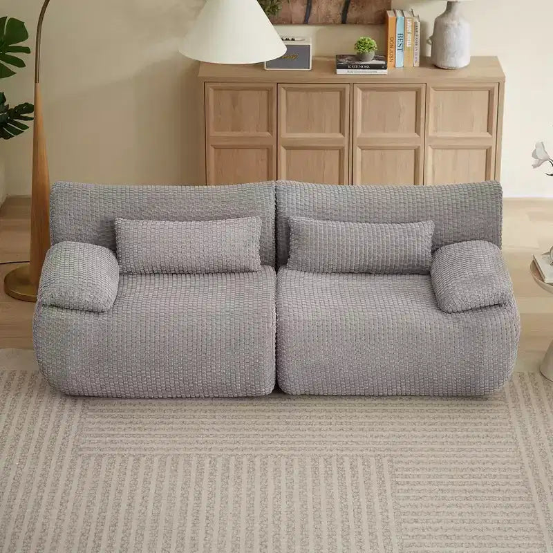 GDFStudio Ellington Moderno Divanetto Senza Ossa Imbottito in Velluto a Coste da 78 Pollici