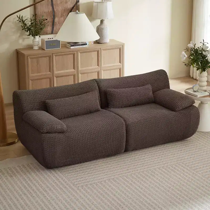 GDFStudio Ellington Moderno Divanetto Senza Ossa Imbottito in Velluto a Coste da 78 Pollici
