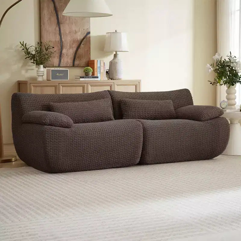 GDFStudio Ellington Moderno Divanetto Senza Ossa Imbottito in Velluto a Coste da 78 Pollici
