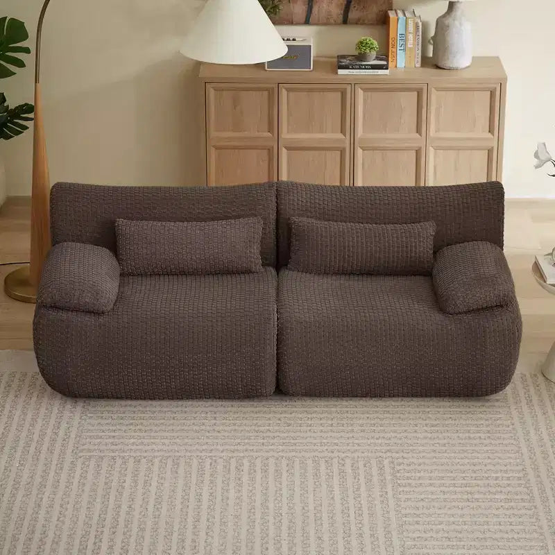 GDFStudio Ellington Moderno Divanetto Senza Ossa Imbottito in Velluto a Coste da 78 Pollici