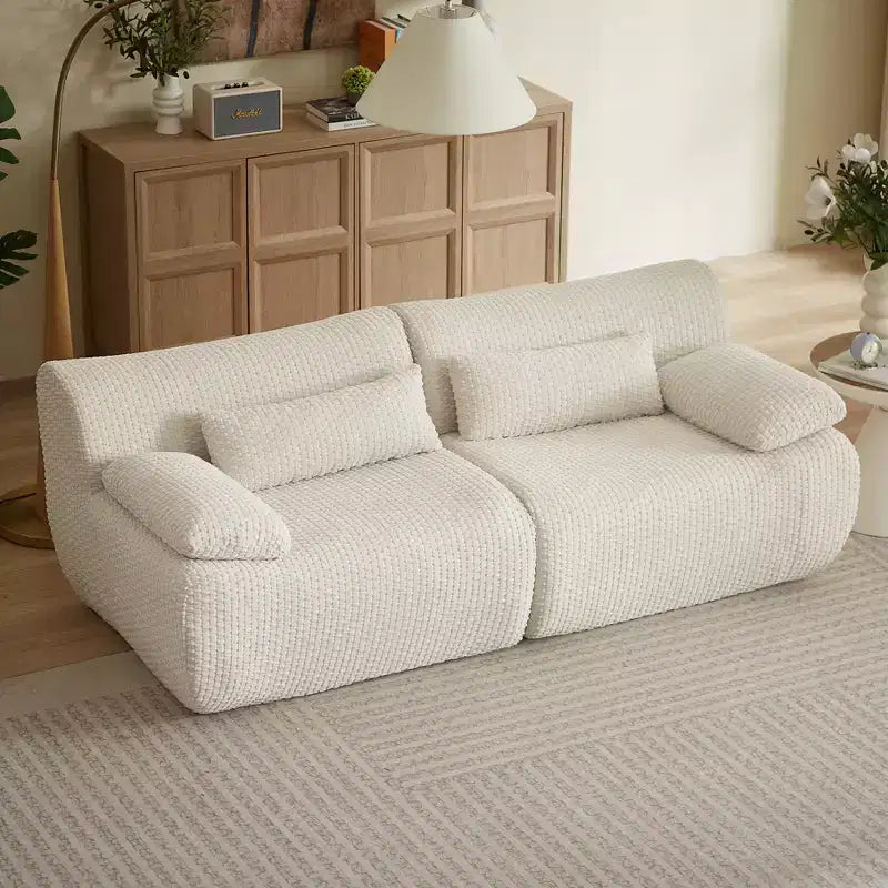 GDFStudio Ellington Moderno Divanetto Senza Ossa Imbottito in Velluto a Coste da 78 Pollici