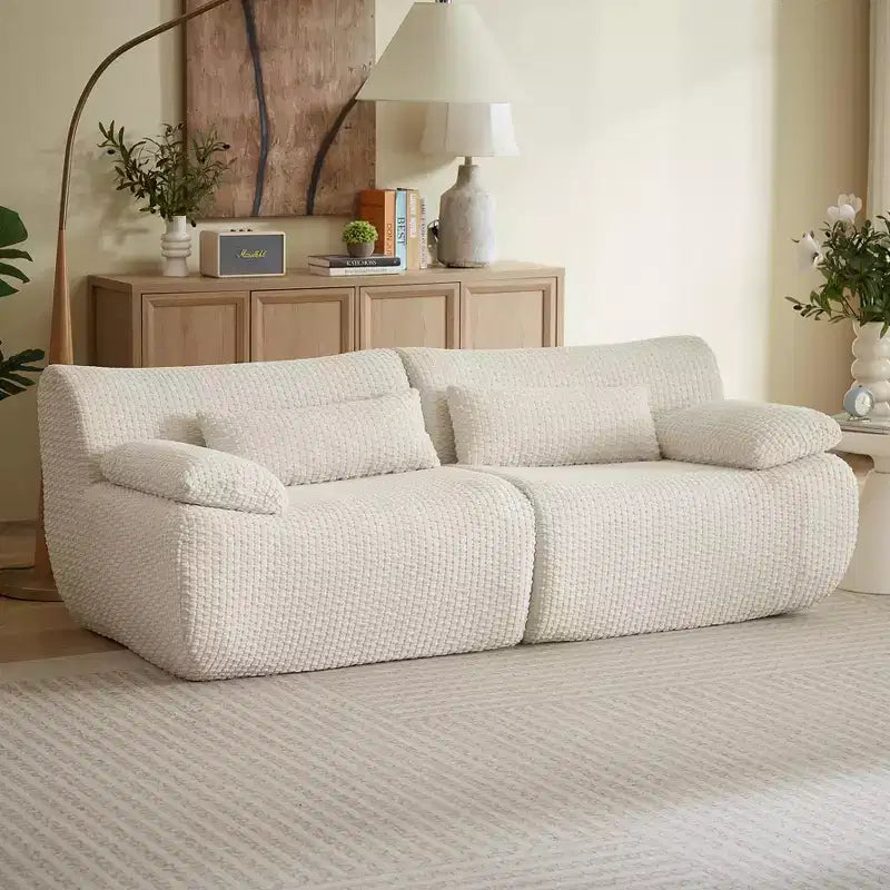 GDFStudio Ellington Moderno Divanetto Senza Ossa Imbottito in Velluto a Coste da 78 Pollici