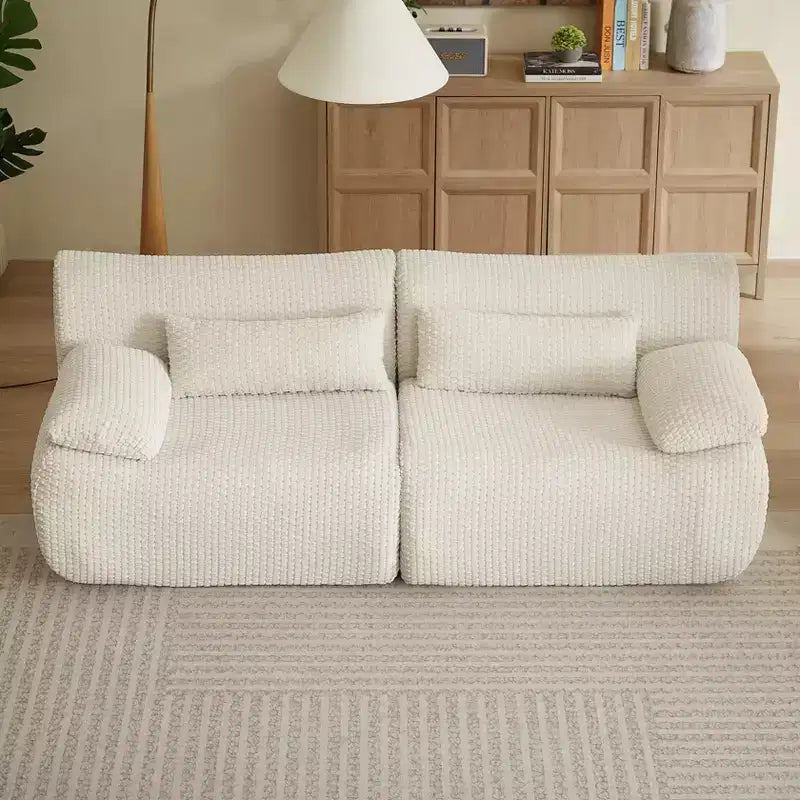 GDFStudio Ellington Moderno Divanetto Senza Ossa Imbottito in Velluto a Coste da 78 Pollici