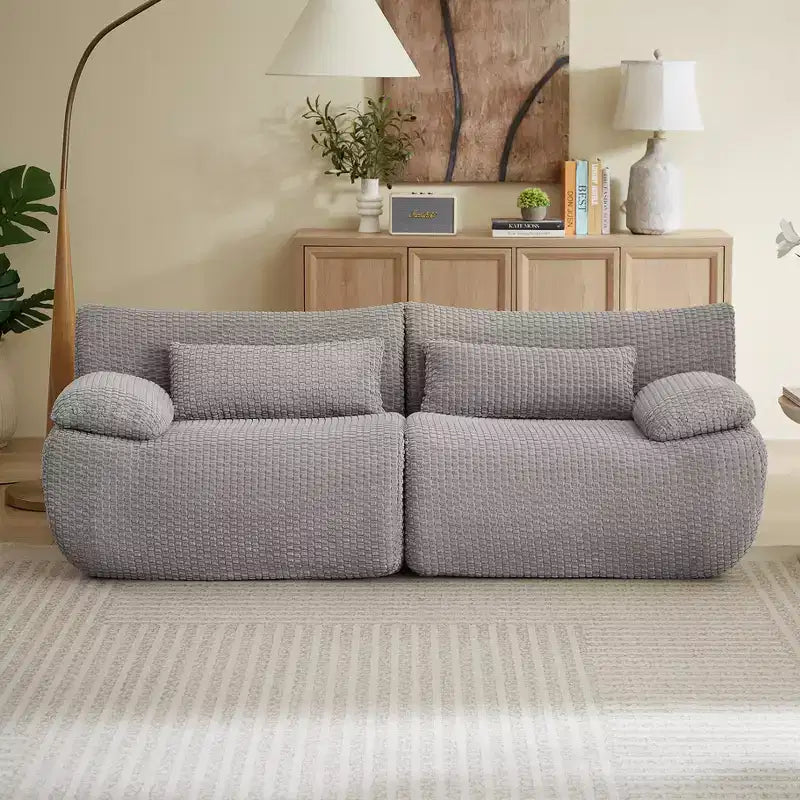 GDFStudio Ellington Moderno Divanetto Senza Ossa Imbottito in Velluto a Coste da 78 Pollici