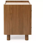 LuxenHome 21.6 Comodino Marrone con 2 Cassetti, Comodino Moderno di Metà Secolo per Camera da Letto, Tavolino da Comodino in Legno per Soggiorno