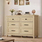 6 Dresser, 47 in Wide Drawer Dresser, Freestanding Wooden Drawer, Large Storage, for Bedroom, Living Room