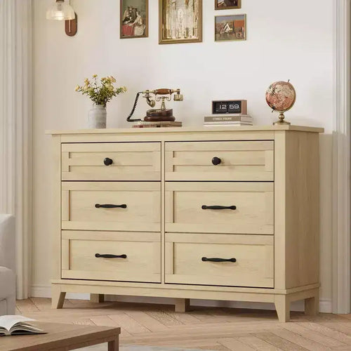 6 Dresser, 47 in Wide Drawer Dresser, Freestanding Wooden Drawer, Large Storage, for Bedroom, Living Room