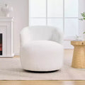 GDFStudio Almeda Teddy Fabric Upholstered Swivel Accent Chair with Ergonomic Backrest