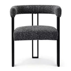 Set di 4 moderne sedie da pranzo imbottite con braccioli e schienale curvo, sedie da cucina e sala da pranzo con gambe in metallo nero-Panipeachy