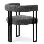Set di 4 moderne sedie da pranzo imbottite con braccioli e schienale curvo, sedie da cucina e sala da pranzo con gambe in metallo nero-Panipeachy