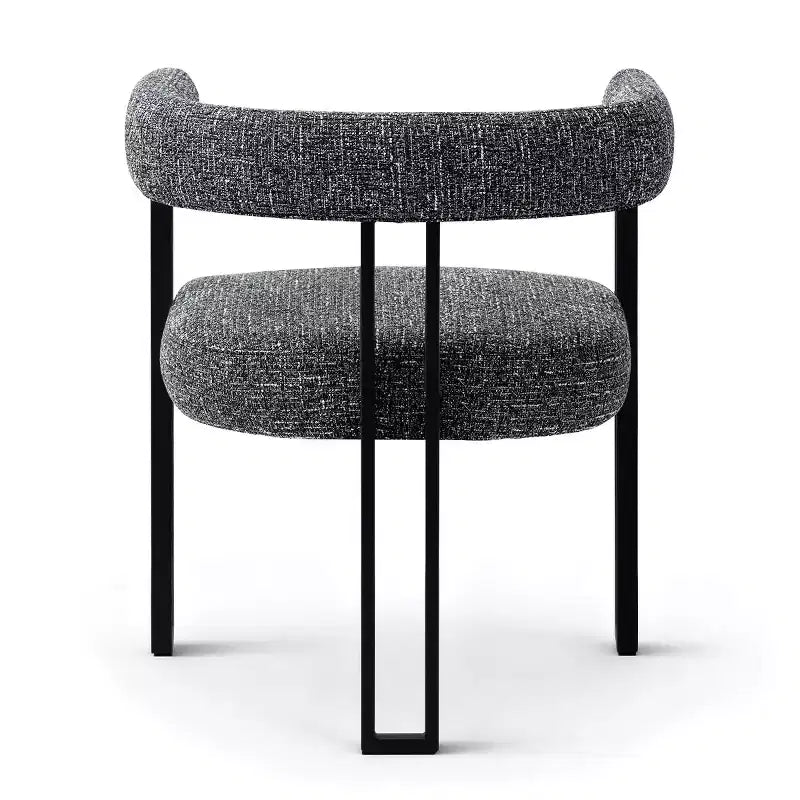 Set di 4 moderne sedie da pranzo imbottite con braccioli e schienale curvo, sedie da cucina e sala da pranzo con gambe in metallo nero-Panipeachy