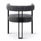 Set di 4 moderne sedie da pranzo imbottite con braccioli e schienale curvo, sedie da cucina e sala da pranzo con gambe in metallo nero-Panipeachy