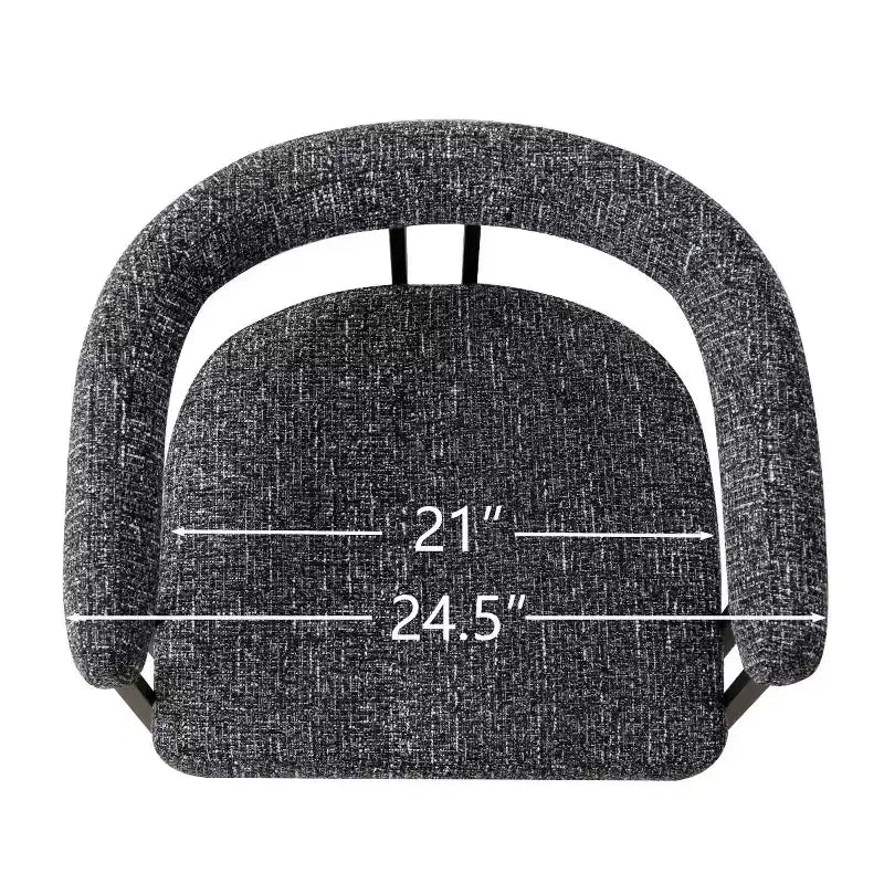 Set di 4 moderne sedie da pranzo imbottite con braccioli e schienale curvo, sedie da cucina e sala da pranzo con gambe in metallo nero-Panipeachy