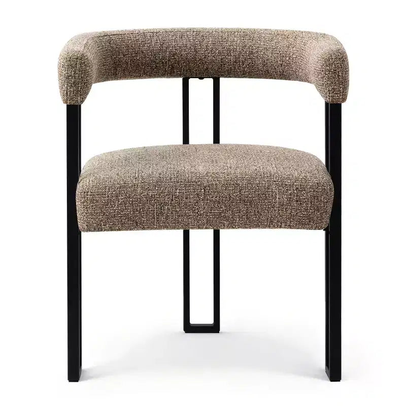 Set di 4 moderne sedie da pranzo imbottite con braccioli e schienale curvo, sedie da cucina e sala da pranzo con gambe in metallo nero-Panipeachy