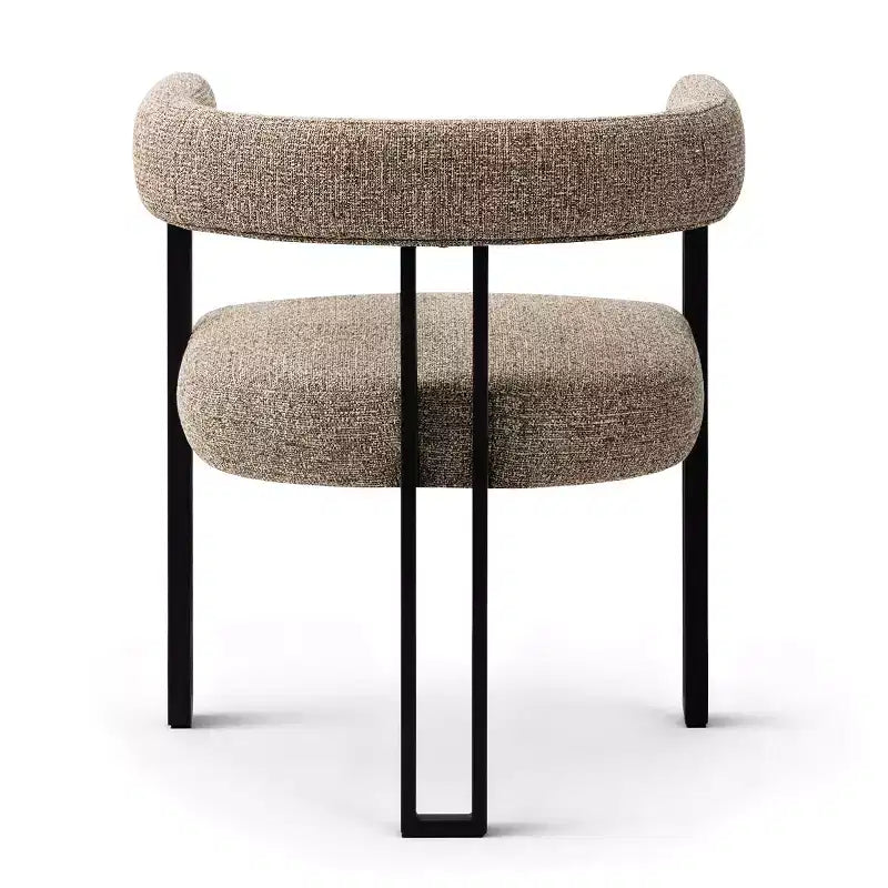 Set di 4 moderne sedie da pranzo imbottite con braccioli e schienale curvo, sedie da cucina e sala da pranzo con gambe in metallo nero-Panipeachy