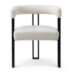 Set di 4 moderne sedie da pranzo imbottite con braccioli e schienale curvo, sedie da cucina e sala da pranzo con gambe in metallo nero-Panipeachy
