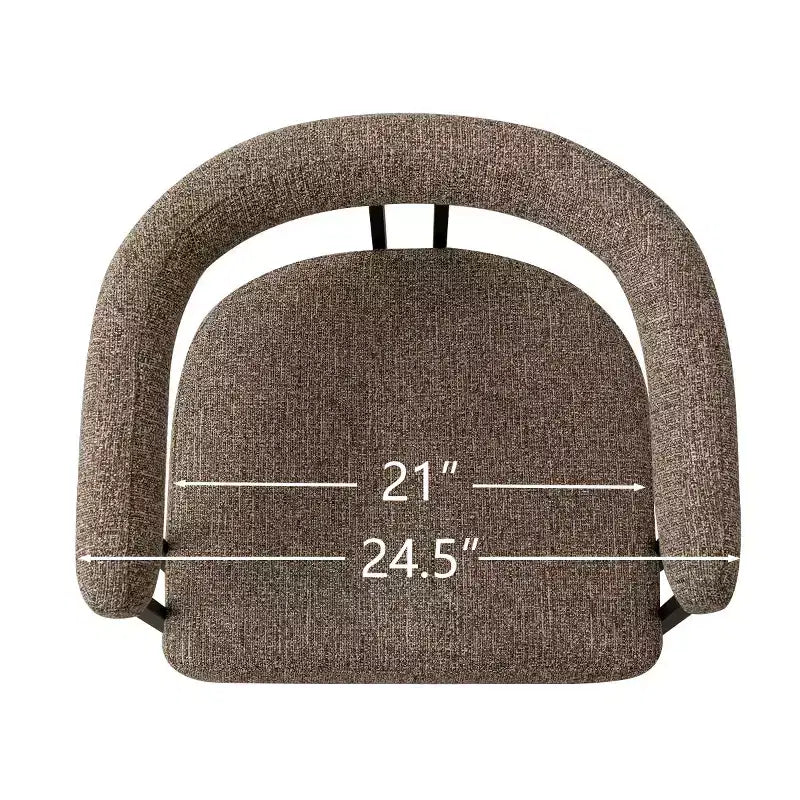 Set di 4 moderne sedie da pranzo imbottite con braccioli e schienale curvo, sedie da cucina e sala da pranzo con gambe in metallo nero-Panipeachy