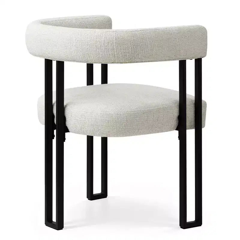 Set di 4 moderne sedie da pranzo imbottite con braccioli e schienale curvo, sedie da cucina e sala da pranzo con gambe in metallo nero-Panipeachy