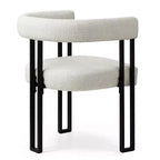 Set di 4 moderne sedie da pranzo imbottite con braccioli e schienale curvo, sedie da cucina e sala da pranzo con gambe in metallo nero-Panipeachy