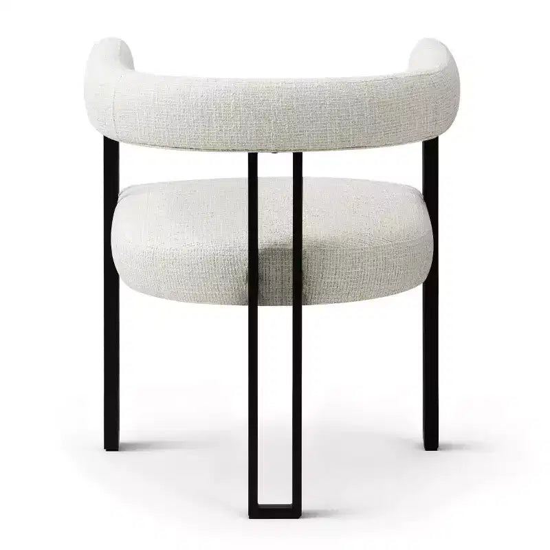 Set di 4 moderne sedie da pranzo imbottite con braccioli e schienale curvo, sedie da cucina e sala da pranzo con gambe in metallo nero-Panipeachy