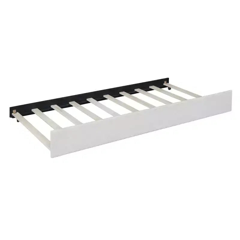 Luxystar Letto a giorno moderno in lino imbottito Full Size con letto estraibile