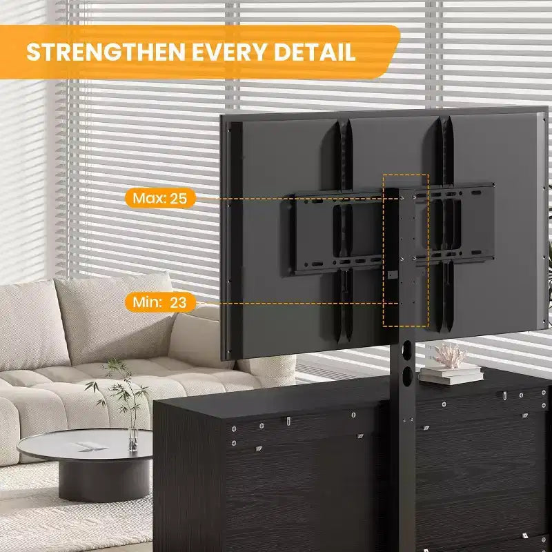 Mobile TV moderno con supporto regolabile, cassettiera a 6 cassetti - Grande tavolo consolle multimediale in MDF per TV da 32-80 pollici - Mobile per l'intrattenimento del soggiorno