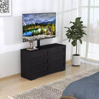Mobile TV moderno con supporto regolabile, cassettiera a 6 cassetti - Grande tavolo consolle multimediale in MDF per TV da 32-80 pollici - Mobile per l'intrattenimento del soggiorno