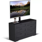 Mobile TV moderno con supporto regolabile, cassettiera a 6 cassetti - Grande tavolo consolle multimediale in MDF per TV da 32-80 pollici - Mobile per l'intrattenimento del soggiorno
