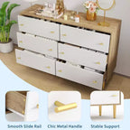 Cassettiera da Fattoria a 6 Cassetti, Cassettiera Rustica in Legno, Ampio Contenitore, Mobile Contenitore Decorativo, per Camera da Letto, Soggiorno