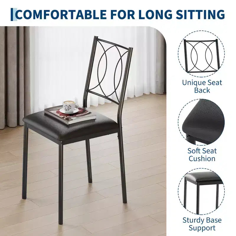 COZONY Set da 3 Pezzi per Sala da Pranzo per 2 Persone, Tavolo da Cucina Salvaspazio con 2 Sedie Imbottite, Set Tavolo in Legno Stile Rustico per Appartamento, Angolo Colazione