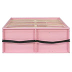 Letto a piattaforma Zeus & Ruta Wood con libreria, mobiletto, luce e cassetto