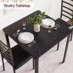 Set da pranzo salvaspazio compatto per 2 persone - Tavolo quadrato moderno con 2 sedie - Perfetto per piccoli appartamenti, cucine o angoli per la colazione