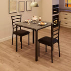 Set da pranzo salvaspazio compatto per 2 persone - Tavolo quadrato moderno con 2 sedie - Perfetto per piccoli appartamenti, cucine o angoli per la colazione