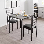 Set da pranzo salvaspazio compatto per 2 persone - Tavolo quadrato moderno con 2 sedie - Perfetto per piccoli appartamenti, cucine o angoli per la colazione