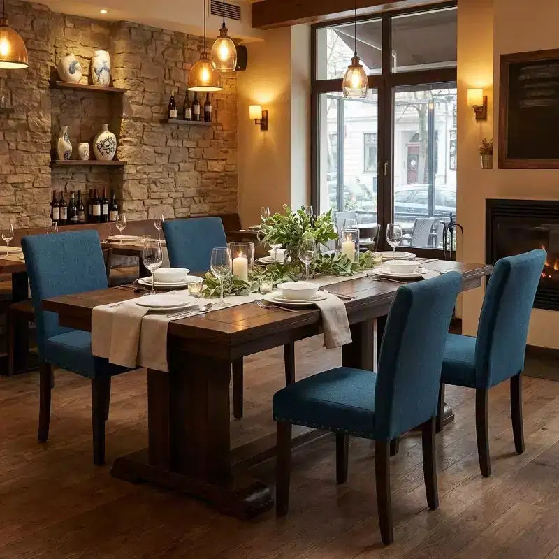 Set di sedie da pranzo imbottite, sedie moderne in tessuto neoclassico con cuscino imbottito, per sala da pranzo e soggiorno