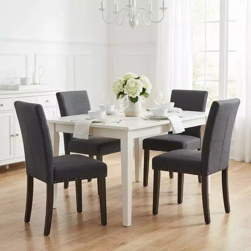 Set di sedie da pranzo imbottite, sedie moderne in tessuto neoclassico con cuscino imbottito, per sala da pranzo e soggiorno