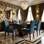 Set di sedie da pranzo imbottite, sedie moderne in tessuto neoclassico con cuscino imbottito, per sala da pranzo e soggiorno