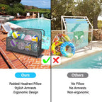Cesto portaoggetti galleggiante a bordo piscina con ruote, carrello organizer per piscina facile da spostare, ideale per galleggianti e attrezzatura da spiaggia