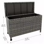 COZONY Baule Portatutto da Esterno con Ruote, Contenitore Impermeabile in Rattan PE, Grande Baule da Giardino per Patio, Bordo Piscina, Cortile