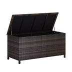 COZONY Baule Portatutto da Esterno con Ruote, Contenitore Impermeabile in Rattan PE, Grande Baule da Giardino per Patio, Bordo Piscina, Cortile