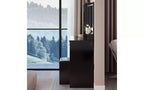 Tavolo da Trucco da 104 cm con Specchio a LED Touch-Control, Mobiletto Contenitore, Mobile Laterale e Sgabello Abbinato per Camera da Letto
