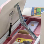 Scrivania per bambini regolabile in altezza con piano inclinabile, cassetto e mensola, rosa