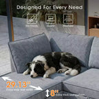 Divano Sezionale Modulare a U a 6 Posti in Tessuto GDFStudio Zayne con Contenitore