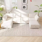 GDFStudio Zayne Modern 6-Seat Fabric Upholstered Modular U-Shaped Sectional Sofa with Storage