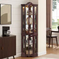 MAYEERTY Living Room Media Cabinet MDF+Tempered Glass 3 Soft-Close Drawers Open Shelves