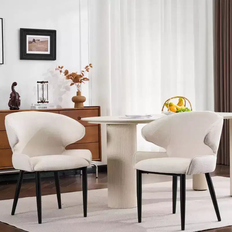 Christopher Knight Home Athlene - Sedie da pranzo moderne imbottite con schienale curvo