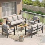 Set da conversazione componibile da 5 pezzi, set di mobili da esterno in alluminio, posti a sedere moderni da esterno, per portico, balcone, terrazza