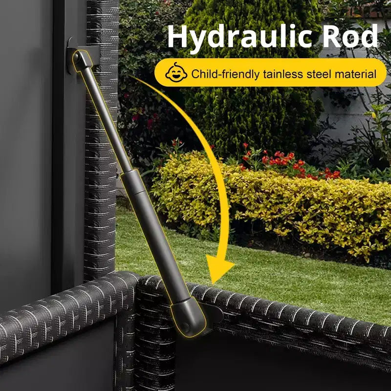 Acekool Baule Contenitore da Esterno in Rattan con Ruote, Coperchio in PP e Fodera con Cerniera, per Patio Piscina Giardino