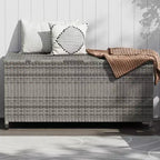 Acekool Baule Contenitore da Esterno in Rattan con Ruote, Coperchio in PP e Fodera con Cerniera, per Patio Piscina Giardino