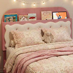 Coolmee Strutture Letto Singolo, Letto a Piattaforma Imbottito con Testiera a Bottone e Contenitore, Cassetto, Robuste Doghe in Legno, Nessuna Rete a Molle Necessaria, Facile Montaggio
